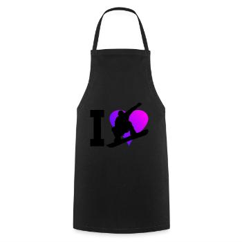 Snowboarder femmes sports d'hiver hommes snowboard - Tablier de cuisine - noir - Devant - AI Model Male 185 dark (185cm)