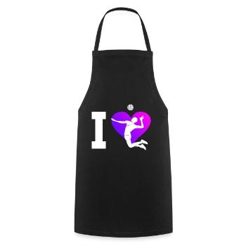 Beach Volleyball Beach Volley Volley Men - Cooking Apron - black - Front - AI Model Male 185 dark (185cm)