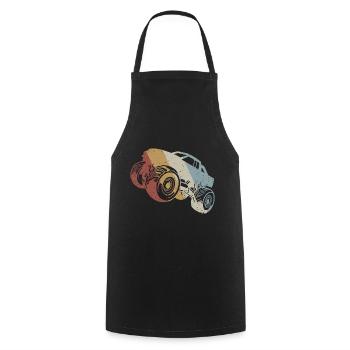 Monster Truck Retro Style Vintage - Cooking Apron - black - Front - AI Model Male 185 dark (185cm)