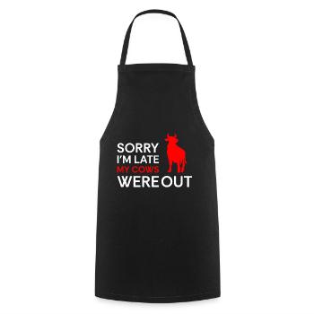 Vaches laitières Cowbell - Tablier de cuisine - noir - Devant - AI Model Male 185 dark (185cm)