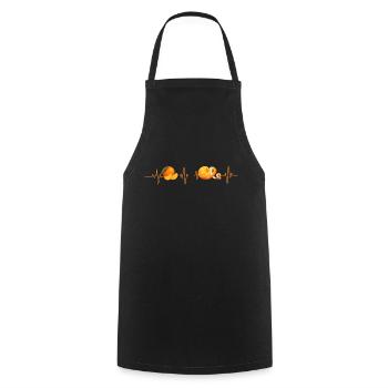 Tangerine heartbeat - gift idea - Cooking Apron - black - Front - AI Model Male 185 dark (185cm)