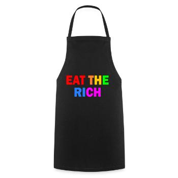 Eat the rich - Cooking Apron - black - Front - AI Model Male 185 dark (185cm)