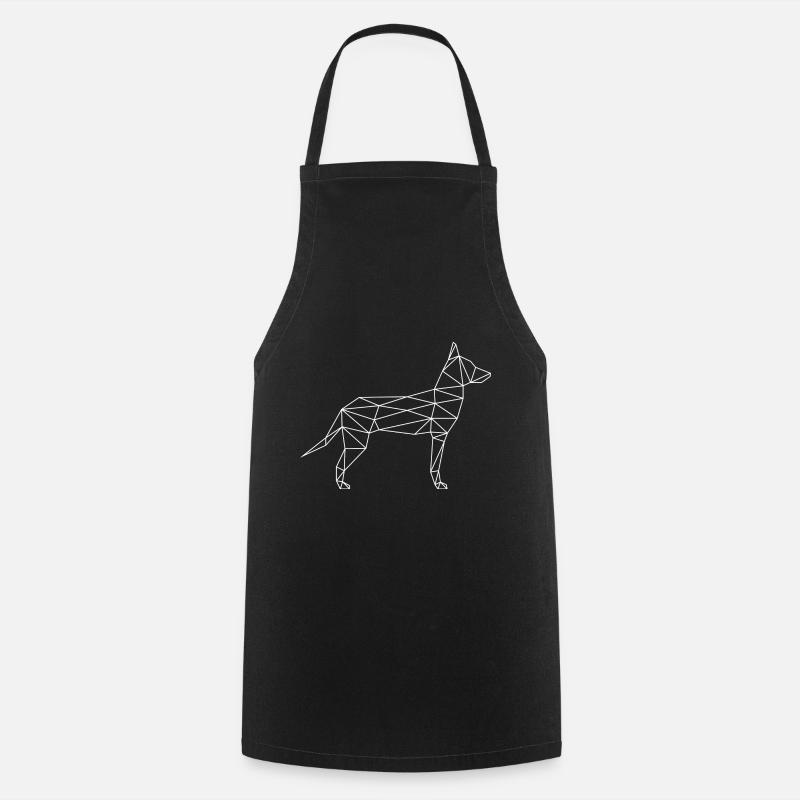 Malinois German Shepherd Geometric - white - Cooking Apron - black