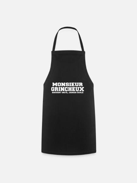 Monsieur grincheux cadeau drôle humour grogner - Tablier de cuisine - noir