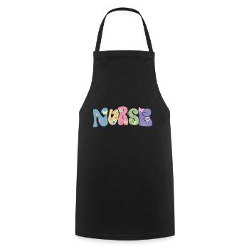 Cool Flower Nurse Cadeau pour les infirmières futures infirmières - Tablier de cuisine - noir - Devant - AI Model Male 185 dark (185cm)