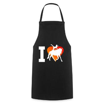 Gymnastique artistique à cheval - Tablier de cuisine - noir - Devant - AI Model Male 185 dark (185cm)