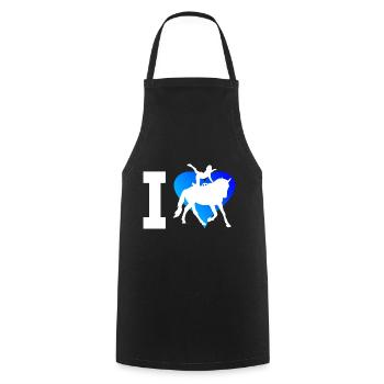Gymnastique Artistique à Cheval - Tablier de cuisine - noir - Devant - AI Model Male 185 dark (185cm)