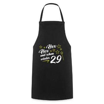 Hex Hex and again 29 funny 30th birthday - Cooking Apron - black - Front - AI Model Male 185 dark (185cm)