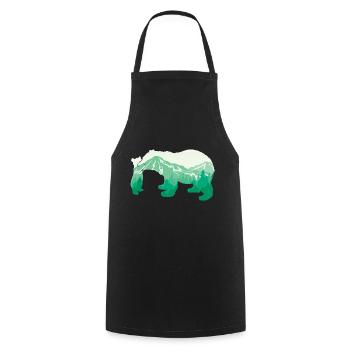 Bear - The Great Mountain Bear Animal Lover Gift - Cooking Apron - black - Front - AI Model Male 185 dark (185cm)