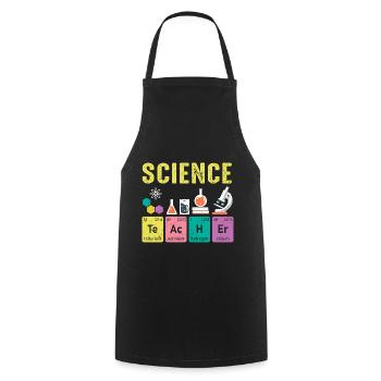 Éléments réguliers des professeurs de sciences - Tablier de cuisine - noir - Devant - AI Model Male 185 dark (185cm)