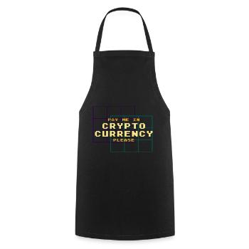 Pay Me in Crypto Bitcoin Btc Lover - Cooking Apron - black - Front - AI Model Male 185 dark (185cm)