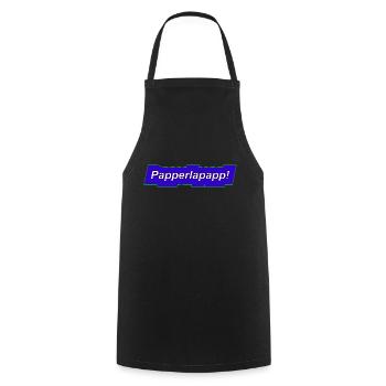 Papperlapapp Sprüche witzig so lustig - Kochschürze - Schwarz - Vorne - AI Model Male 185 dark (185cm)