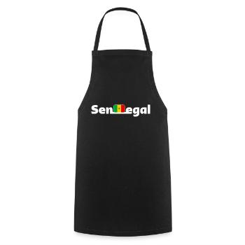 Senegal - Cooking Apron - black - Front - AI Model Male 185 dark (185cm)