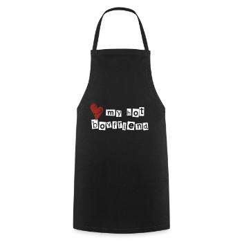 Love my hot boyfriend - Cooking Apron - black - Front - AI Model Male 185 dark (185cm)