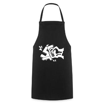Contre les nazis contre le poing droit - Tablier de cuisine - noir - Devant - AI Model Male 185 dark (185cm)