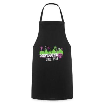 Dortmund Skyline City Germany Graffiti - Cooking Apron - black - Front - AI Model Male 185 dark (185cm)