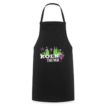 Cologne Skyline City Germany Cologne Graffiti - Cooking Apron - black - Front - AI Model Male 185 dark (185cm)
