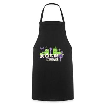 Cologne Skyline City Germany Cologne Graffiti - Cooking Apron - black - Front - AI Model Male 185 dark (185cm)