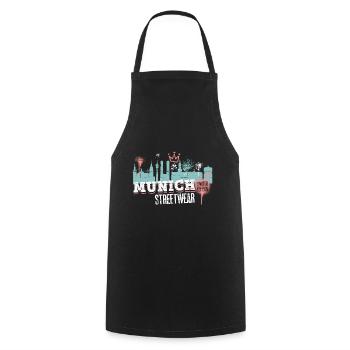 Munich Munich Skyline City Germany Graffiti - Cooking Apron - black - Front - AI Model Male 185 dark (185cm)