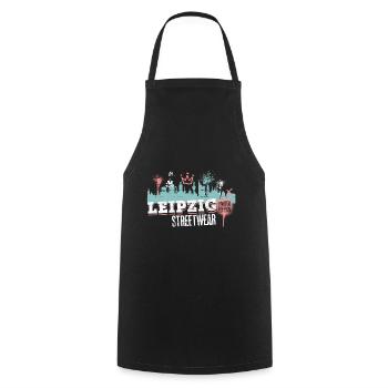 Leipzig Skyline Stadt Deutschland Graffiti Kunst - Kochschürze - Schwarz - Vorne - AI Model Male 185 dark (185cm)