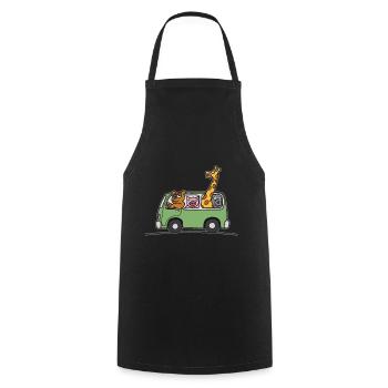Tier Zoo Bus Kinder T Shirt - Kochschürze - Schwarz - Vorne - AI Model Male 185 dark (185cm)