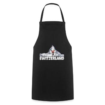 Ski Matterhorn Switzerland mountaineer snow lovers - Cooking Apron - black - Front - AI Model Male 185 dark (185cm)