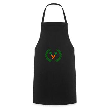 Carottes végétaliennes - Tablier de cuisine - noir - Devant - AI Model Male 185 dark (185cm)