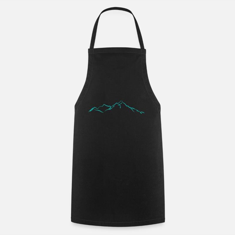 Mountains turquoise - Cooking Apron - black