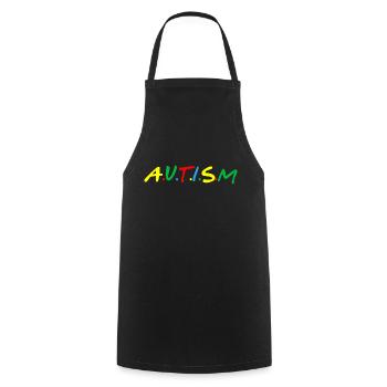 Autism - Cooking Apron - black - Front - AI Model Male 185 dark (185cm)