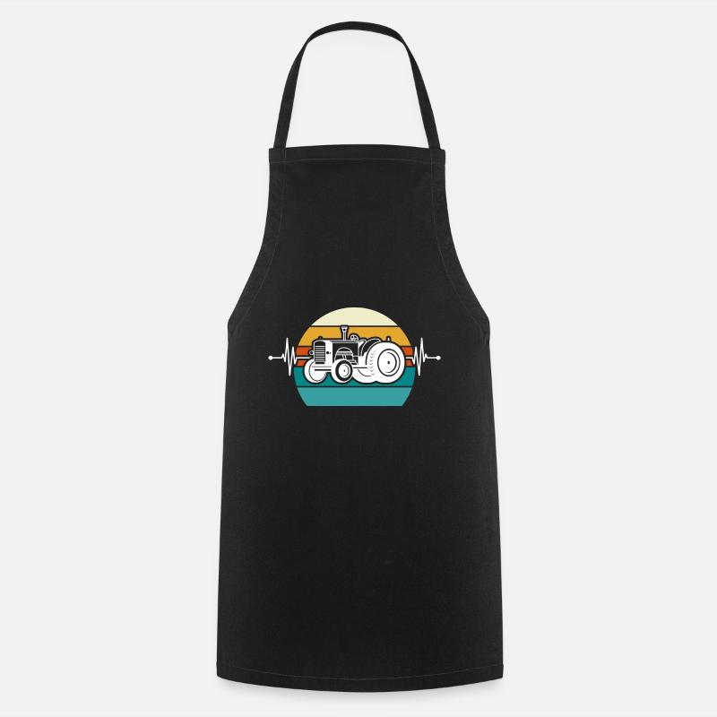 Heartbeat tractor - Cooking Apron - black