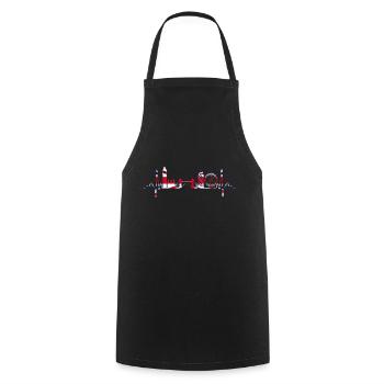 London Skyline Herzschlag - Kochschürze - Schwarz - Vorne - AI Model Male 185 dark (185cm)
