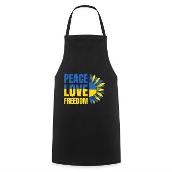 Ukraine Flagge Peace Ukrainische Fahne Frieden - Kochschürze - Schwarz - Vorne - AI Model Male 185 dark (185cm)