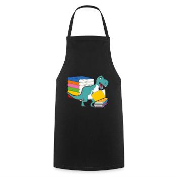 Dinosaur Books Future Paleontologist Dinosaurs - Cooking Apron - black - Front - AI Model Male 185 dark (185cm)