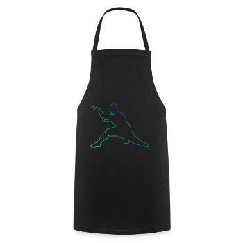 Kungfu Men's Martial Arts Wushu Kung Fu Women - Cooking Apron - black - Front - AI Model Male 185 dark (185cm)