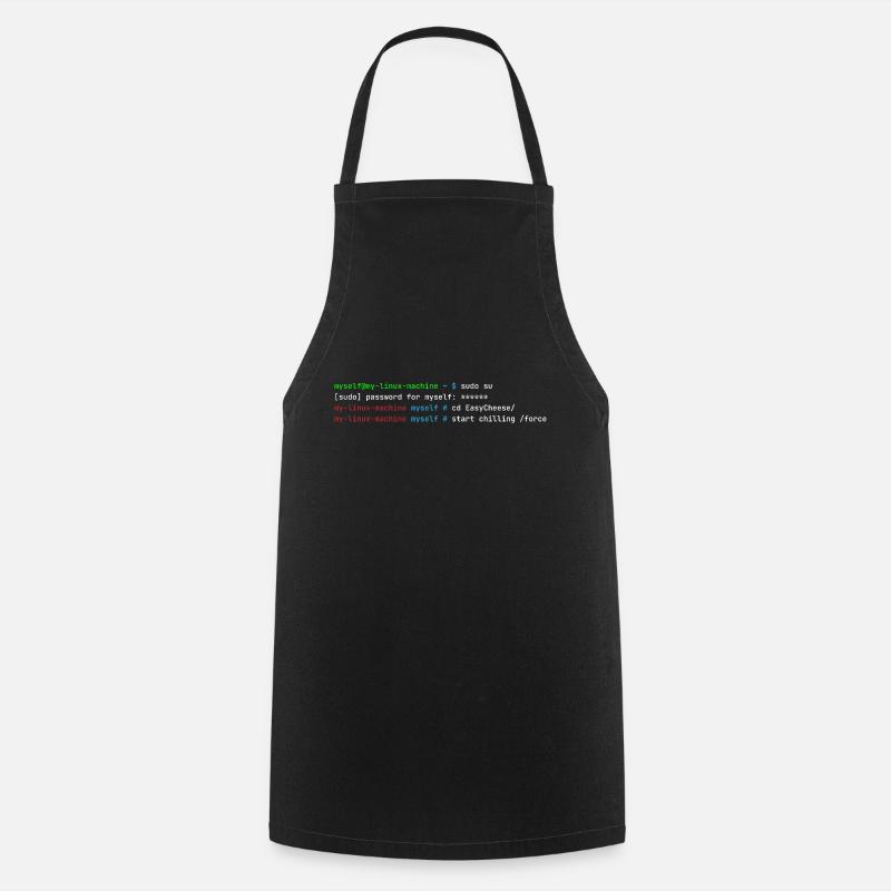 start chilling /force - drôle de t-shirt linux - Tablier de cuisine - noir