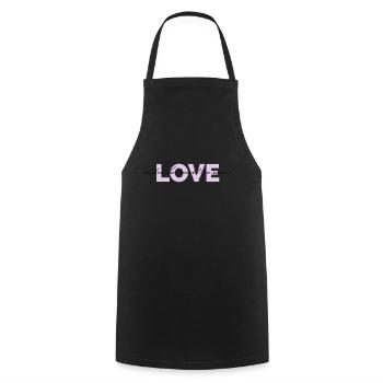 Love - Kochschürze - Schwarz - Vorne - AI Model Male 185 dark (185cm)