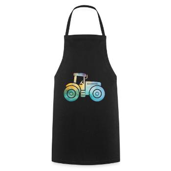 Traktor - Kochschürze - Schwarz - Vorne - AI Model Male 185 dark (185cm)