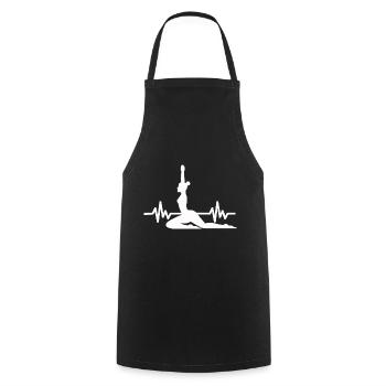 Heartbeat Gymnastics - Meditation Gymnastics Yoga - Cooking Apron - black - Front - AI Model Male 185 dark (185cm)