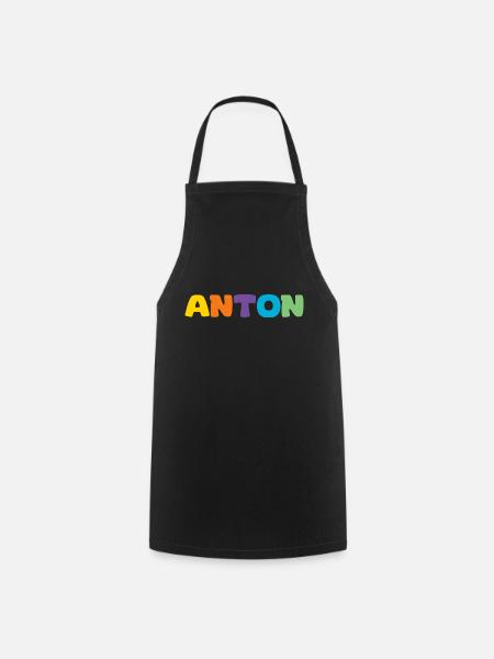 Name - Anton - Kochschürze - Schwarz