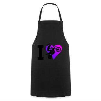 Women's Dirt Bike Dirt Biker Motocross Freestyle Moto - Cooking Apron - black - Front - AI Model Male 185 dark (185cm)