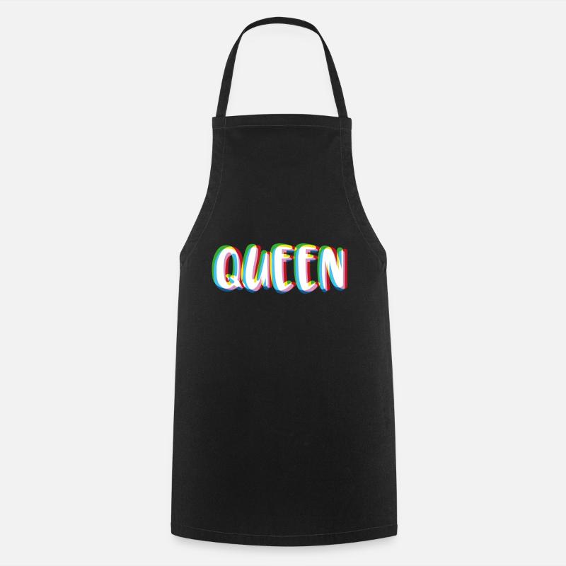 King - Queen Partnerlook - Kochschürze - Schwarz