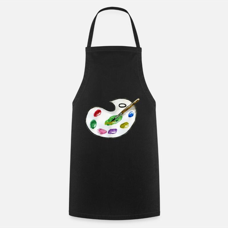 paint palette - Cooking Apron - black
