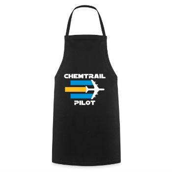 Chemtrailpilot (Flugzeug mit Chemtrails) - Kochschürze - Schwarz - Vorne - AI Model Male 185 dark (185cm)