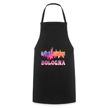 Bologna Italy City Skyline Splash Colorful - Cooking Apron - black - Front - AI Model Male 185 dark (185cm)