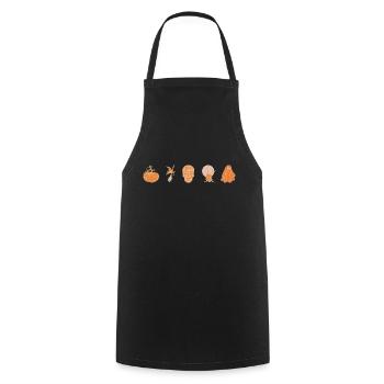 komplette Serie "Halloween", Boho Line Art Design - Kochschürze - Schwarz - Vorne - AI Model Male 185 dark (185cm)