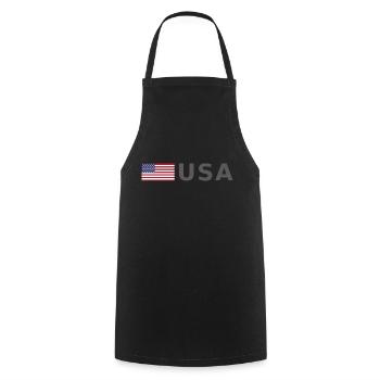 ÉQUIPE États-Unis Drapeau américain devant la police de caractères - Tablier de cuisine - noir - Devant - AI Model Male 185 dark (185cm)