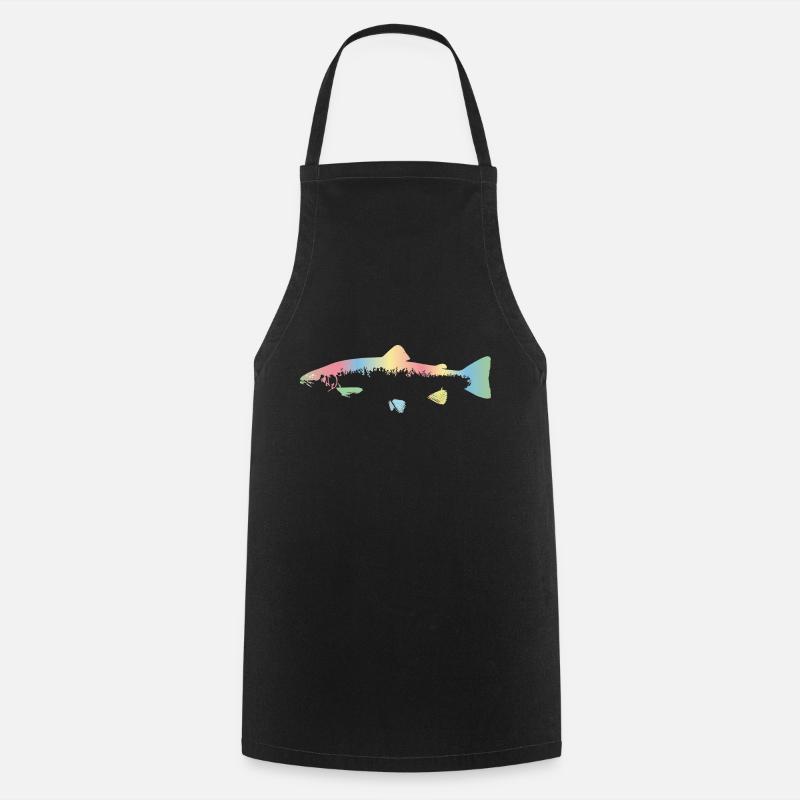 truite arc-en-ciel - Tablier de cuisine - noir