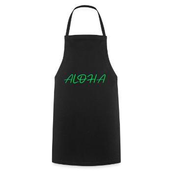 Cool Aloha Design - Tablier de cuisine - noir - Devant - AI Model Male 185 dark (185cm)