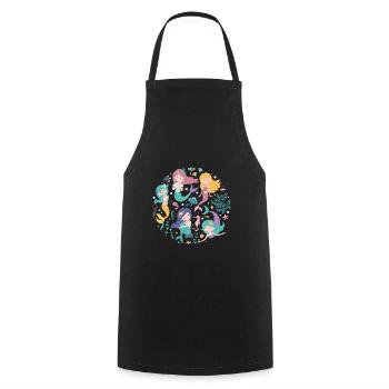 Sweet mermaids - Cooking Apron - black - Front - AI Model Male 185 dark (185cm)