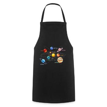 Sonnensystem Planeten - Kochschürze - Schwarz - Vorne - AI Model Male 185 dark (185cm)